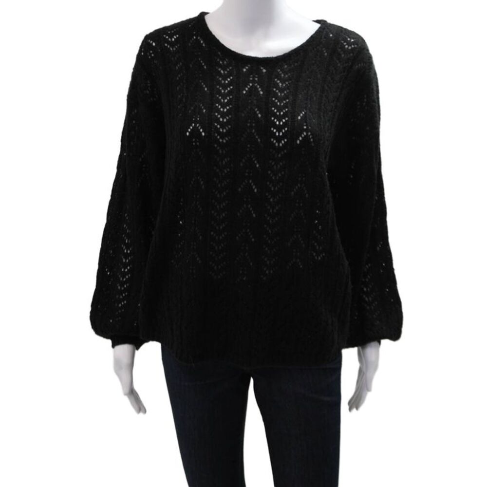 Bishop and Young Unisex Black Bohemian Pullover Round Neck Long Sleeve Size S
